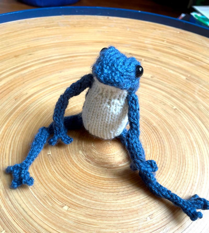 Knitted frogs